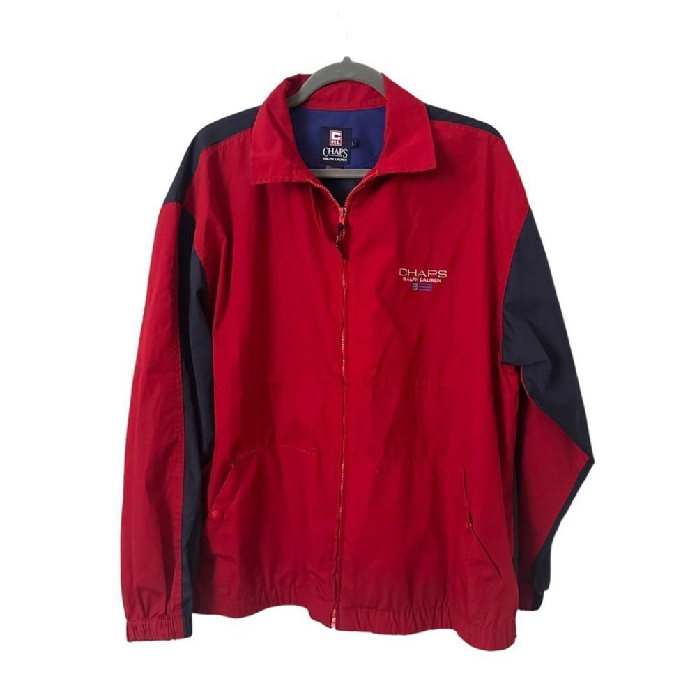 CHAPS Ralph Lauren Vintage Colorbock‎ Zip Up Jacket Sz Large